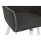 Sydney Swivel, Home Office Accent Chair With Arms In White Metal Legs / Patterned Dark Gray Faux Leather - White, Dark Grey